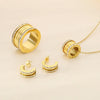 Wholesale Jewelry Simple Style Small Waist 304 Stainless Steel 18K Gold Plated Rings Earrings Necklace
