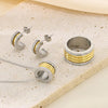 Wholesale Jewelry Simple Style Small Waist 304 Stainless Steel 18K Gold Plated Rings Earrings Necklace