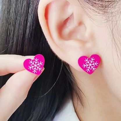 Wholesale Jewelry Simple Style Snowflake Arylic Printing Ear Studs