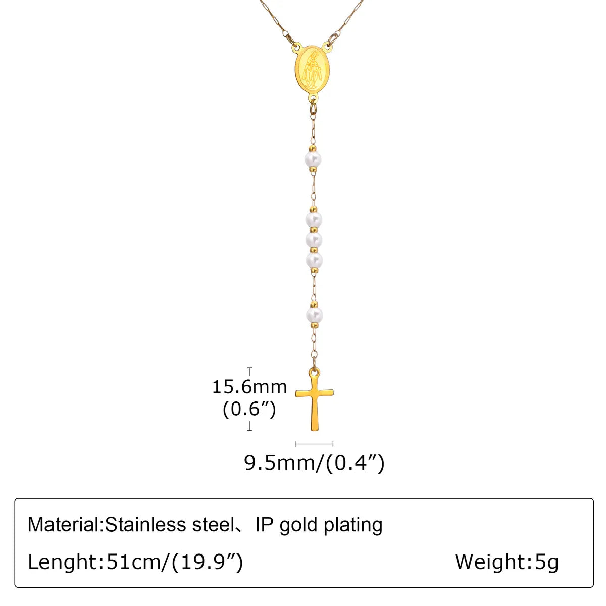 Wholesale Jewelry Simple Style Solid Color 201 Stainless Steel Beaded Pendant Necklace