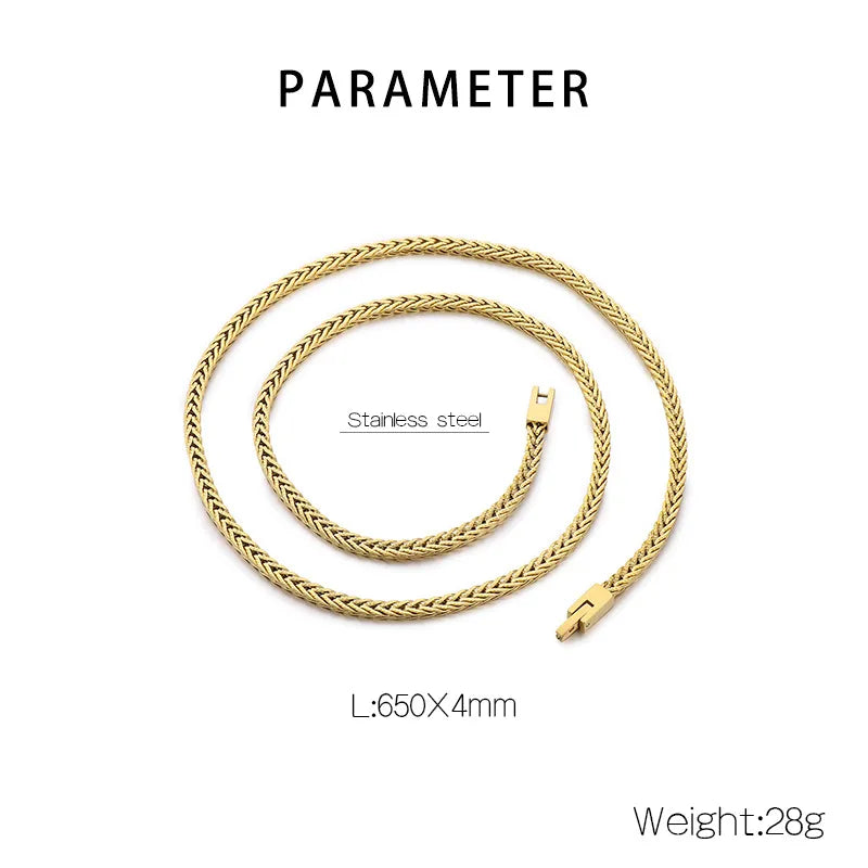 Wholesale Jewelry Simple Style Solid Color 304 Stainless Steel 18K Gold Plated Bracelets Necklace