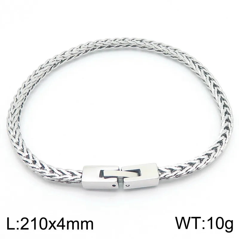 Wholesale Jewelry Simple Style Solid Color 304 Stainless Steel 18K Gold Plated Bracelets Necklace