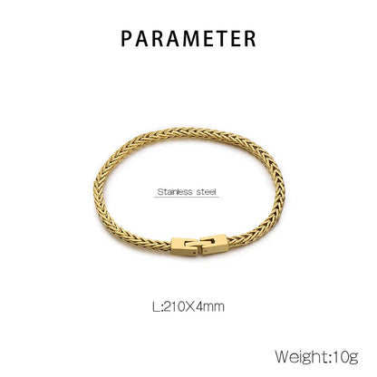 Wholesale Jewelry Simple Style Solid Color 304 Stainless Steel 18K Gold Plated Bracelets Necklace