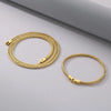 Wholesale Jewelry Simple Style Solid Color 304 Stainless Steel 18K Gold Plated Bracelets Necklace
