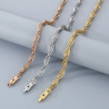 Wholesale Jewelry Simple Style Solid Color 304 Stainless Steel 18K Gold Plated Necklace