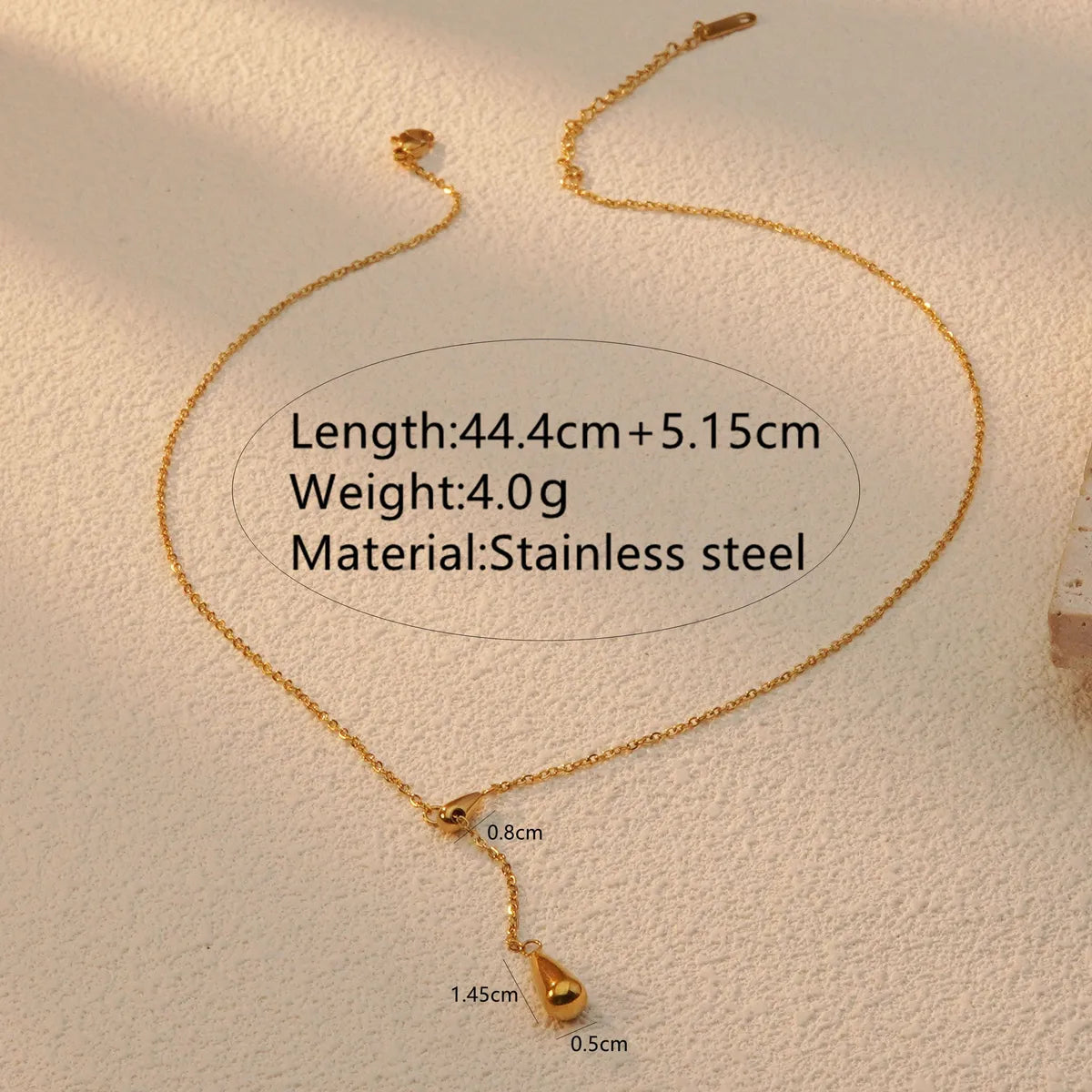 Wholesale Jewelry Simple Style Solid Color 304 Stainless Steel 18K Gold Plated Plating Pendant Necklace