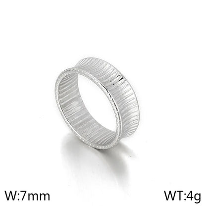 Wholesale Jewelry Simple Style Solid Color 304 Stainless Steel 18K Gold Plated Plating Rings