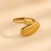 Wholesale Jewelry Simple Style Solid Color 304 Stainless Steel 18K Gold Plated Plating Rings