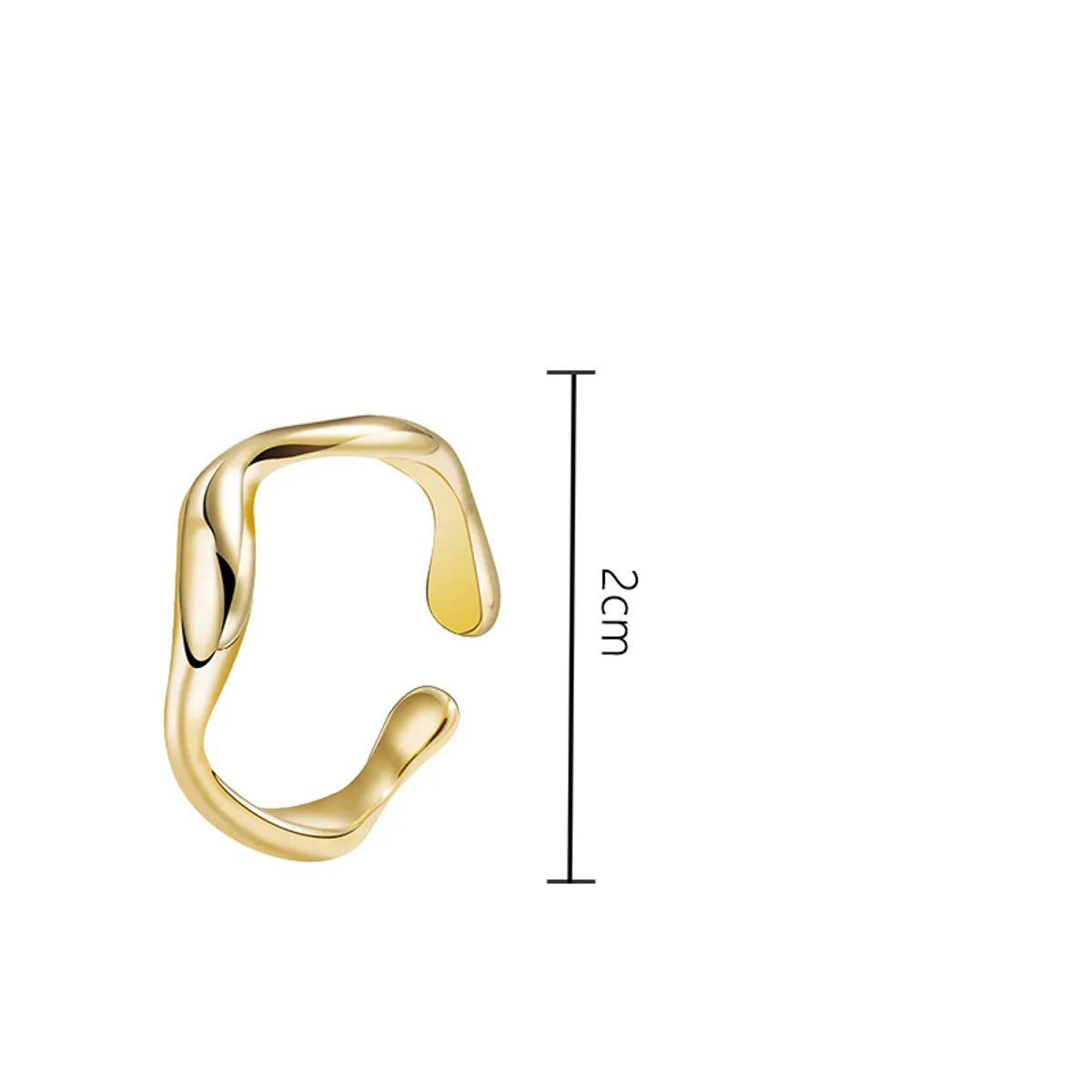 Wholesale Jewelry Simple Style Solid Color 304 Stainless Steel Asymmetrical Open Rings