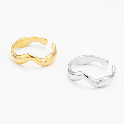 Wholesale Jewelry Simple Style Solid Color 304 Stainless Steel Asymmetrical Open Rings