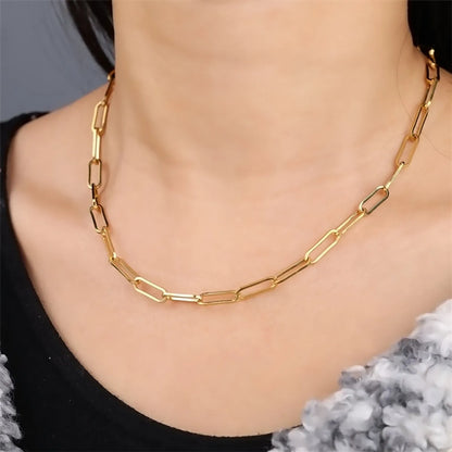 Wholesale Jewelry Simple Style Solid Color 304 Stainless Steel Plating Necklace