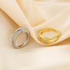 Wholesale Jewelry Simple Style Solid Color 304 Stainless Steel Rhinestones 18K Gold Plated Plating Inlay Rings