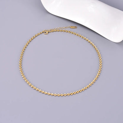 Wholesale Jewelry Simple Style Solid Color 304 Stainless Steel Titanium Steel 18K Gold Plated Bracelets Necklace