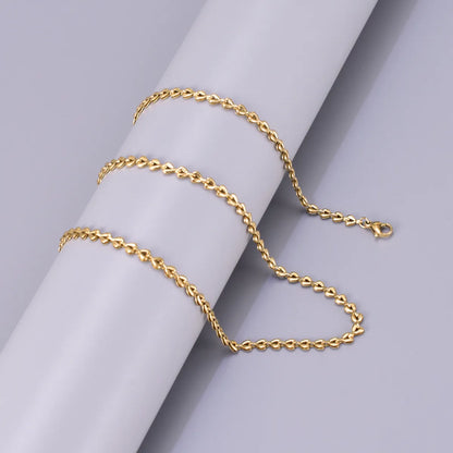 Wholesale Jewelry Simple Style Solid Color 304 Stainless Steel Titanium Steel 18K Gold Plated Bracelets Necklace