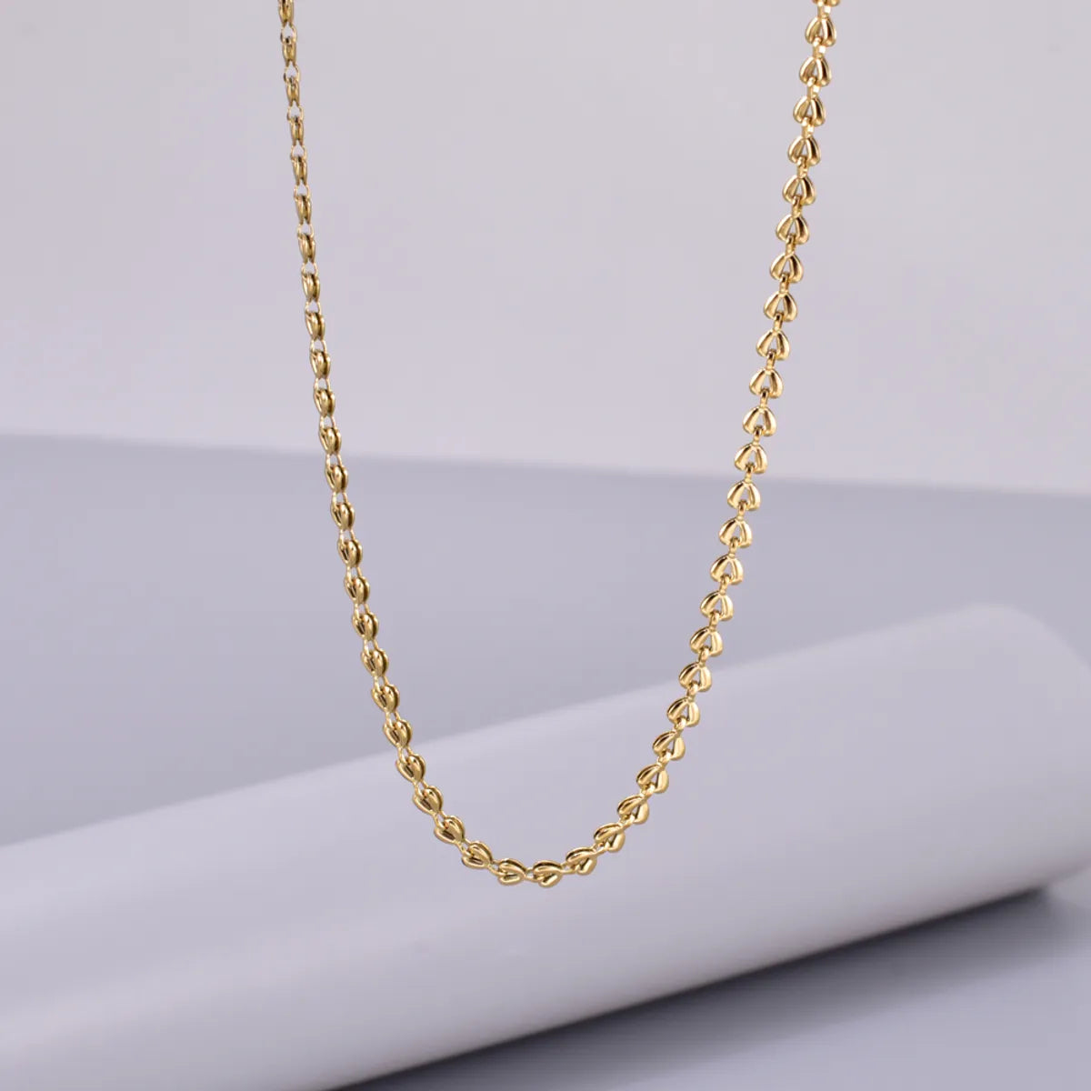 Wholesale Jewelry Simple Style Solid Color 304 Stainless Steel Titanium Steel 18K Gold Plated Bracelets Necklace