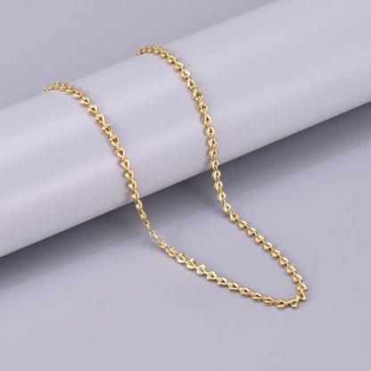 Wholesale Jewelry Simple Style Solid Color 304 Stainless Steel Titanium Steel 18K Gold Plated Bracelets Necklace