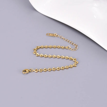 Wholesale Jewelry Simple Style Solid Color 304 Stainless Steel Titanium Steel 18K Gold Plated Bracelets Necklace