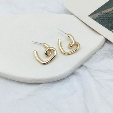 Wholesale Jewelry Simple Style Solid Color Alloy Gold Plated Plating Ear Studs