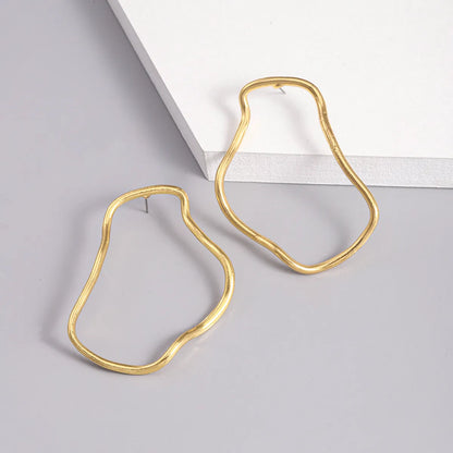 Wholesale Jewelry Simple Style Solid Color Alloy Gold Plated Silver Plated Asymmetrical Earrings