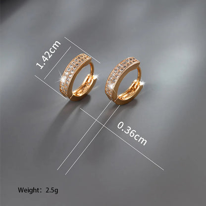 Wholesale Jewelry Xuping Simple Style Solid Color Copper Alloy Artificial Gemstones 18k Gold Plated Plating Inlay Earrings