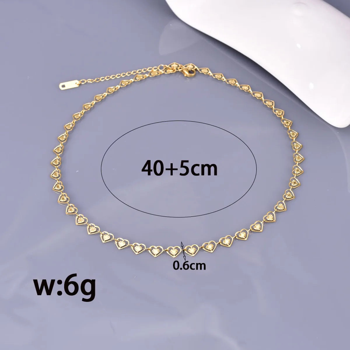 Wholesale Jewelry Simple Style Solid Color Heart Shape Titanium Steel 18K Gold Plated Plating Inlay Necklace