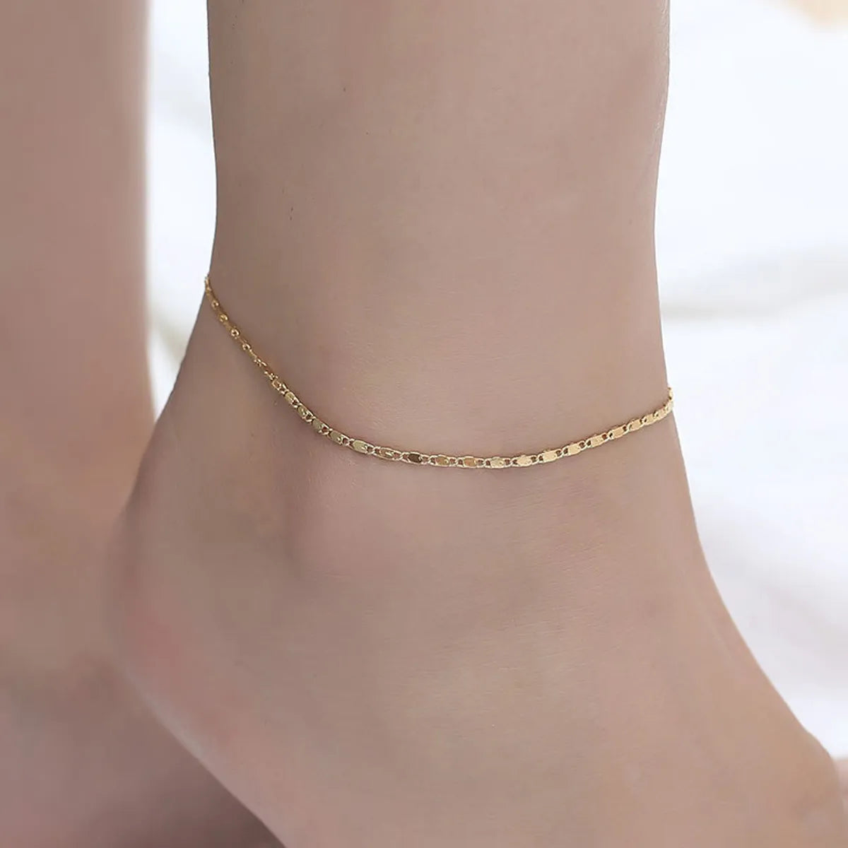 Wholesale Jewelry Simple Style Solid Color Iron Copper Anklet