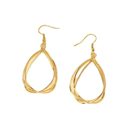 Wholesale Jewelry Simple Style Solid Color Metal Gold Plated Plating Drop Earrings