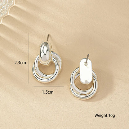 Wholesale Jewelry Simple Style Solid Color Metal Gold Plated Plating Drop Earrings