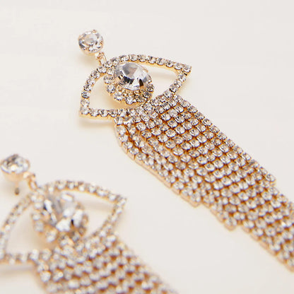 Wholesale Jewelry Simple Style Solid Color Rhinestone Rhinestones Inlay Drop Earrings