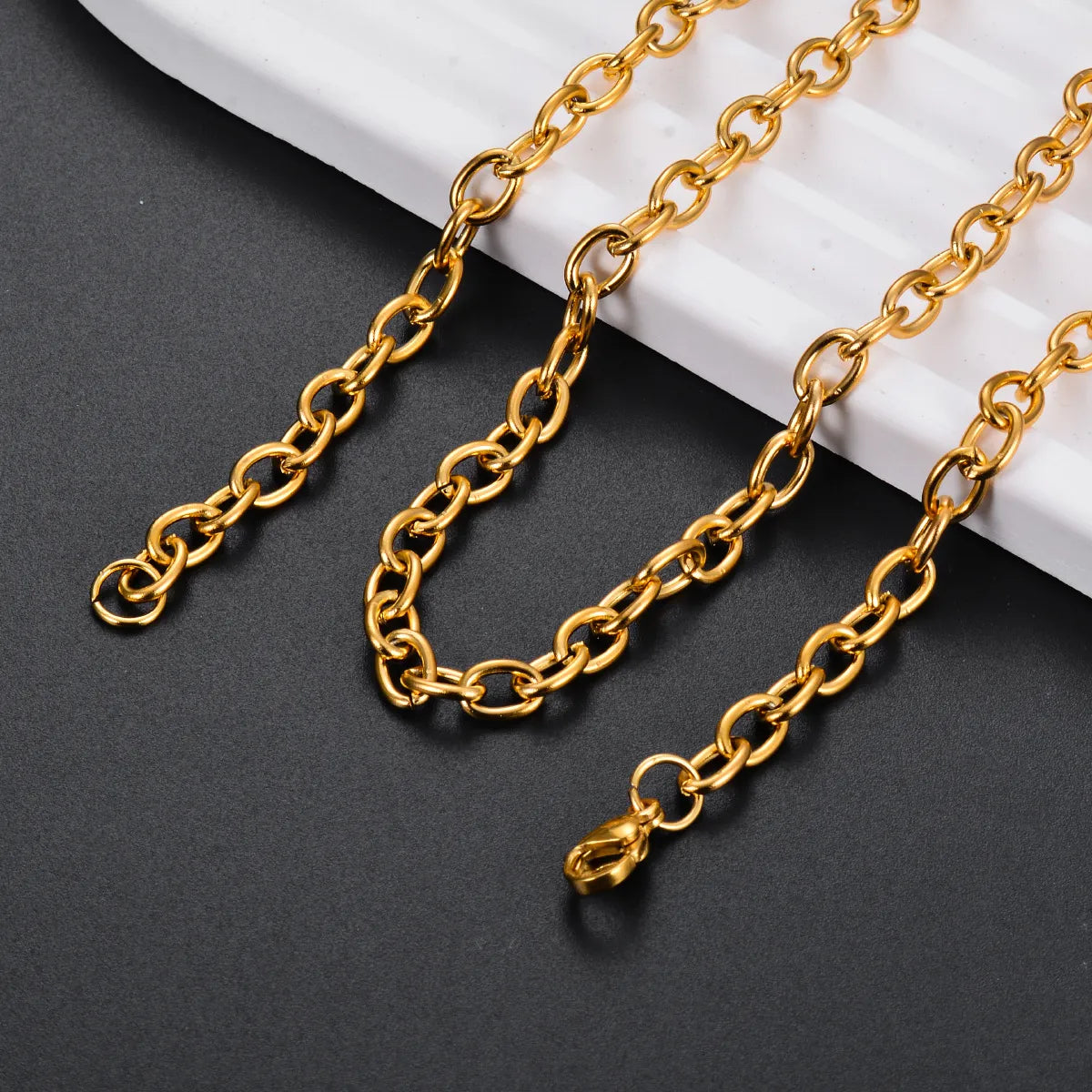 Wholesale Jewelry Simple Style Solid Color Titanium Steel Chain Necklace