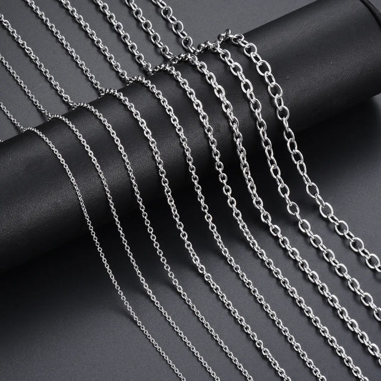 Wholesale Jewelry Simple Style Solid Color Titanium Steel Chain Necklace