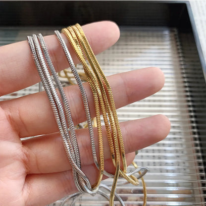 Wholesale Jewelry Simple Style Solid Color Titanium Steel Plating Layered Necklaces