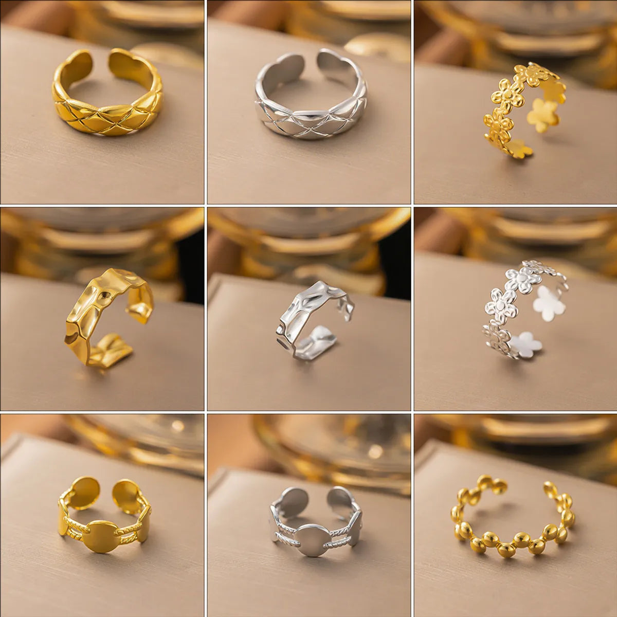 Wholesale Jewelry Simple Style Solid Color Titanium Steel Plating Rings