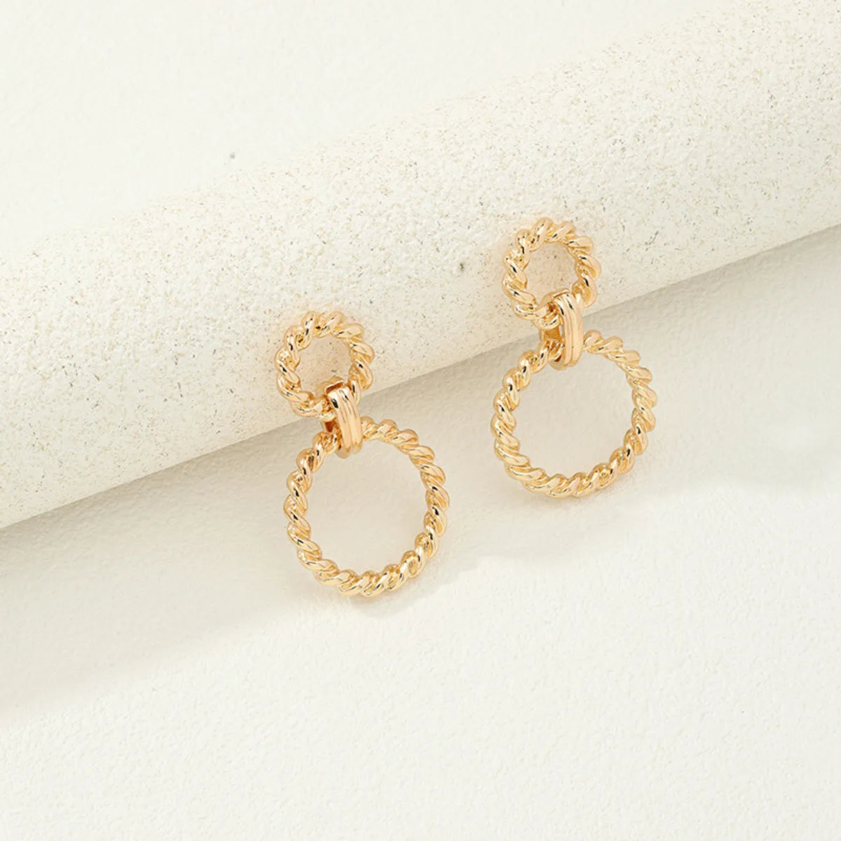 Wholesale Jewelry Simple Style Solid Color Zinc Alloy Gold Plated Plating Drop Earrings