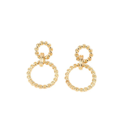 Wholesale Jewelry Simple Style Solid Color Zinc Alloy Gold Plated Plating Drop Earrings