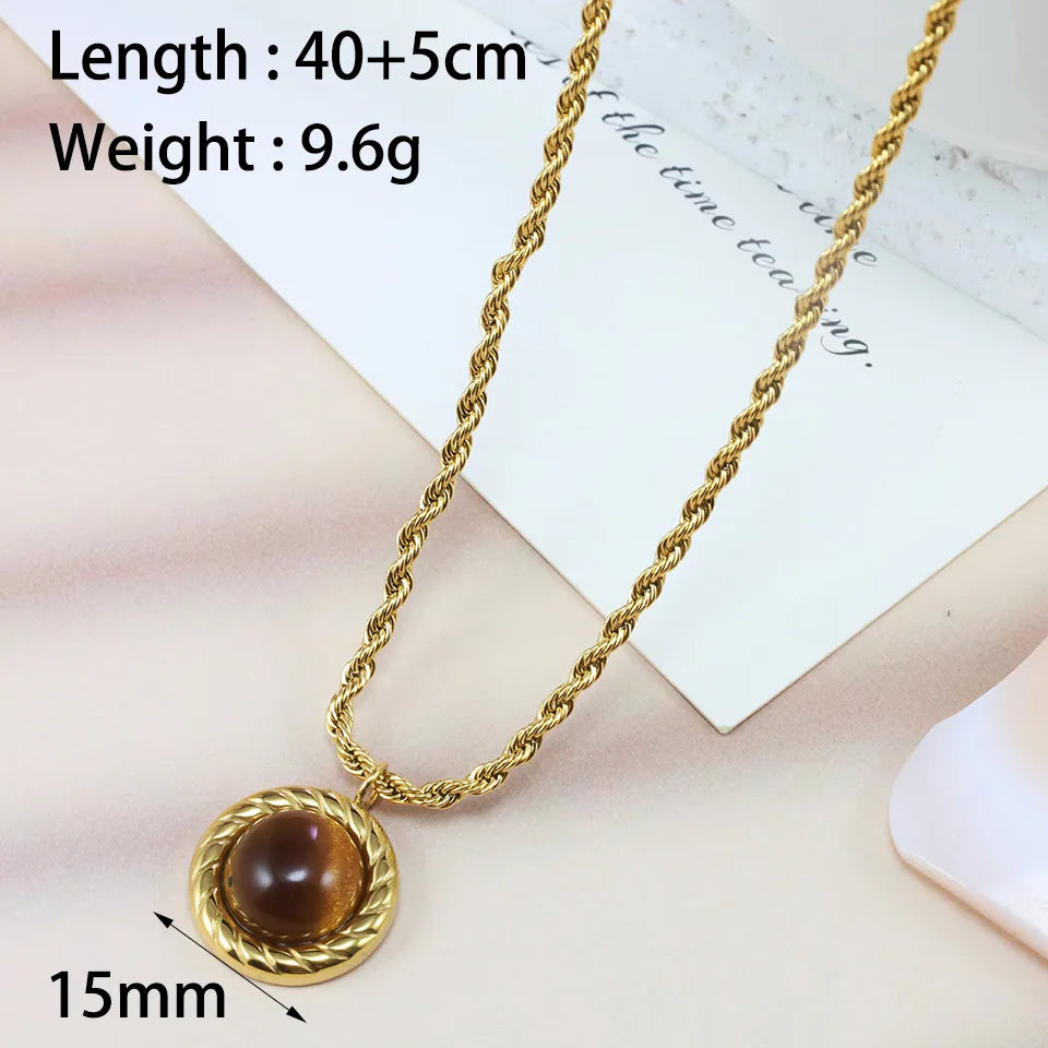 Wholesale Jewelry Simple Style Sports Round 304 Stainless Steel Asymmetrical Pendant Necklace