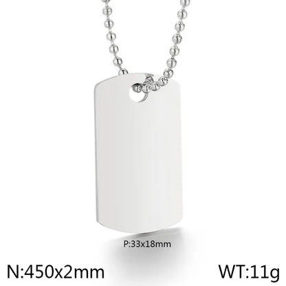 Wholesale Jewelry Simple Style Square 304 Stainless Steel 18K Gold Plated Pendant Necklace