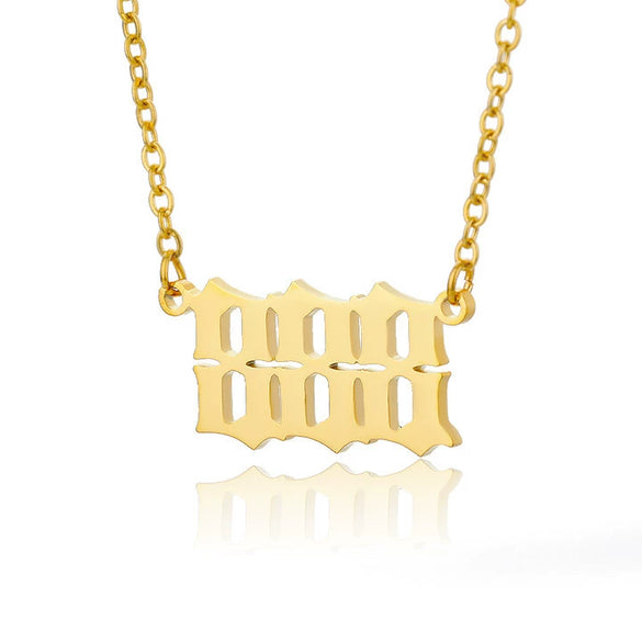 Wholesale Jewelry Simple Style Stainless Steel Ochain Necklace With Letters Numbers Text Electroplating