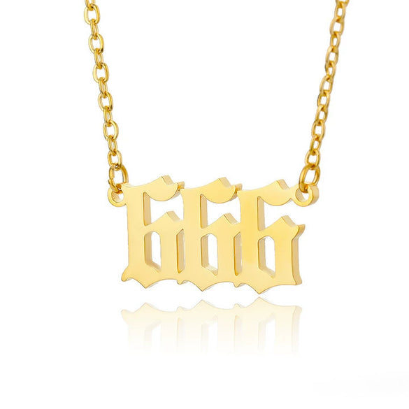 Wholesale Jewelry Simple Style Stainless Steel Ochain Necklace With Letters Numbers Text Electroplating