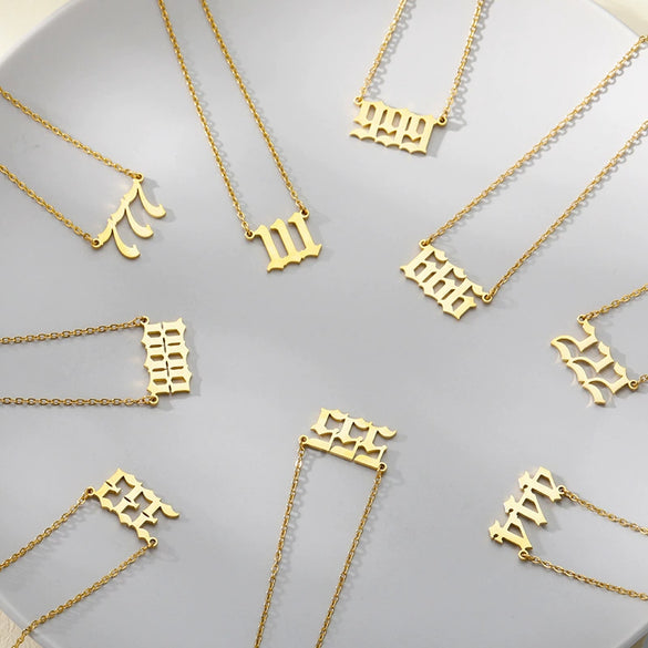 Wholesale Jewelry Simple Style Stainless Steel Ochain Necklace With Letters Numbers Text Electroplating