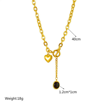 Wholesale Jewelry Simple Style Star Heart Shape Titanium Steel Plating Necklace