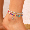 Wholesale Jewelry Simple Style Starfish Alloy Beaded Anklet