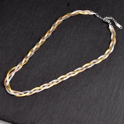 Wholesale Jewelry Simple Style Streetwear Geometric 304 Stainless Steel Titanium Steel 18K Gold Plated Necklace