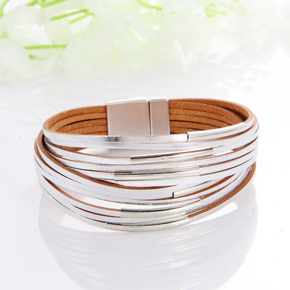 Wholesale Jewelry Simple Style Streetwear Geometric Pu Leather Bangle