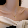 Wholesale Jewelry Simple Style Streetwear Shiny Moon 304 Stainless Steel Artificial Rhinestones 18K Gold Plated Plating Pendant Necklace
