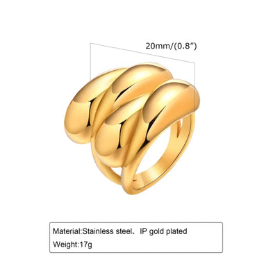 Wholesale Jewelry Simple Style Streetwear Solid Color 304 Stainless Steel Titanium Steel 18K Gold Plated Plating Rings