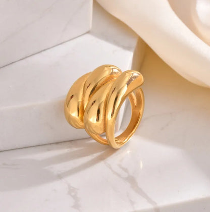 Wholesale Jewelry Simple Style Streetwear Solid Color 304 Stainless Steel Titanium Steel 18K Gold Plated Plating Rings