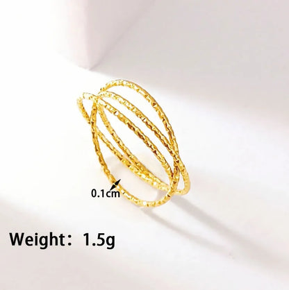 Wholesale Jewelry Simple Style Streetwear Solid Color 304 Stainless Steel Titanium Steel 18K Gold Plated Rings