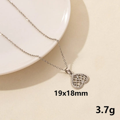 Wholesale Jewelry Simple Style Sun Heart Shape Butterfly 304 Stainless Steel Chain Pendant Necklace