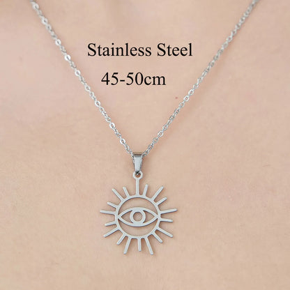 Wholesale Jewelry Simple Style Sun Spider 201 Stainless Steel Polishing Hollow Out Pendant Necklace